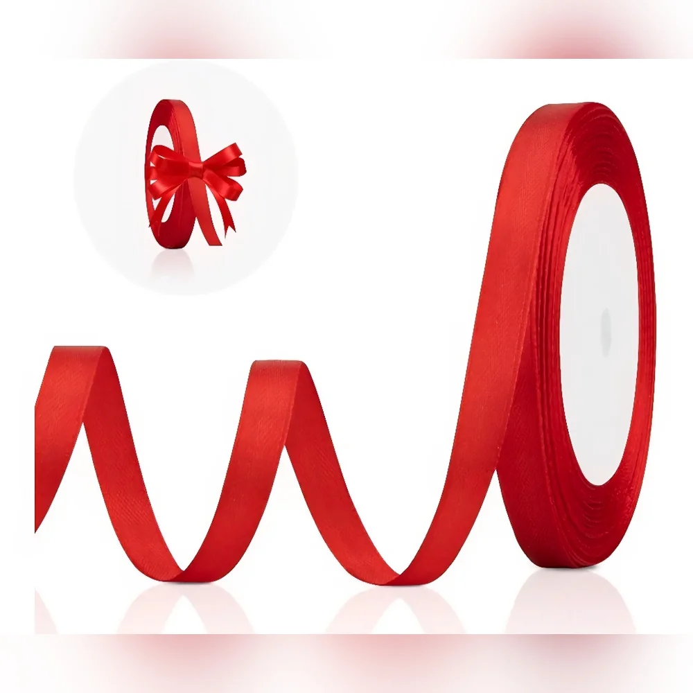 BULK 14 rolls‎ Red Satin 3/8 in 25 Yards Ribbon